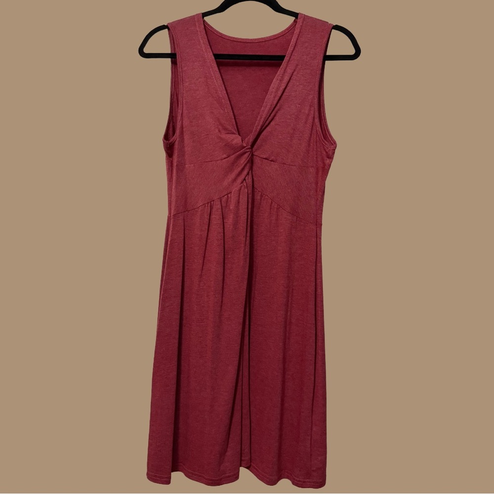 BOGO! Twist-Front Midi Dress in Dusty Rose - Picture 2 of 7